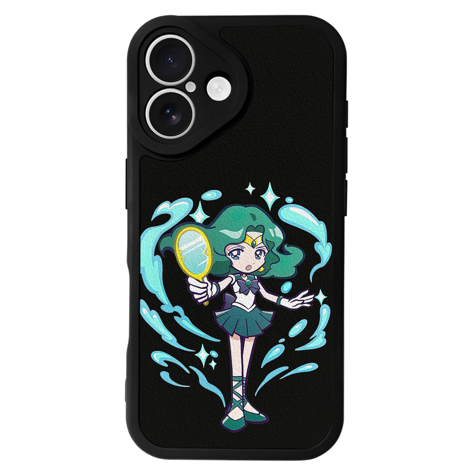 （画像用） 美少女戦士セーラームーン 海王 みちる（かいおう みちる） Sailor Moon Kaiou Michiru 【iPhone 16シリーズ対応】シリコンスマホケース（レザー調） 材質：シリコン